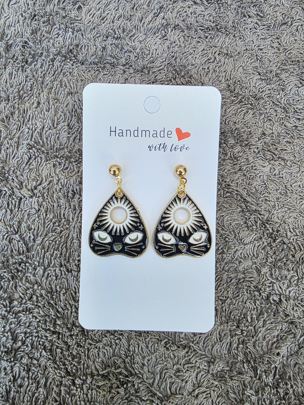 Halloween Earrings: Tarot and Ouija - The Black Cat